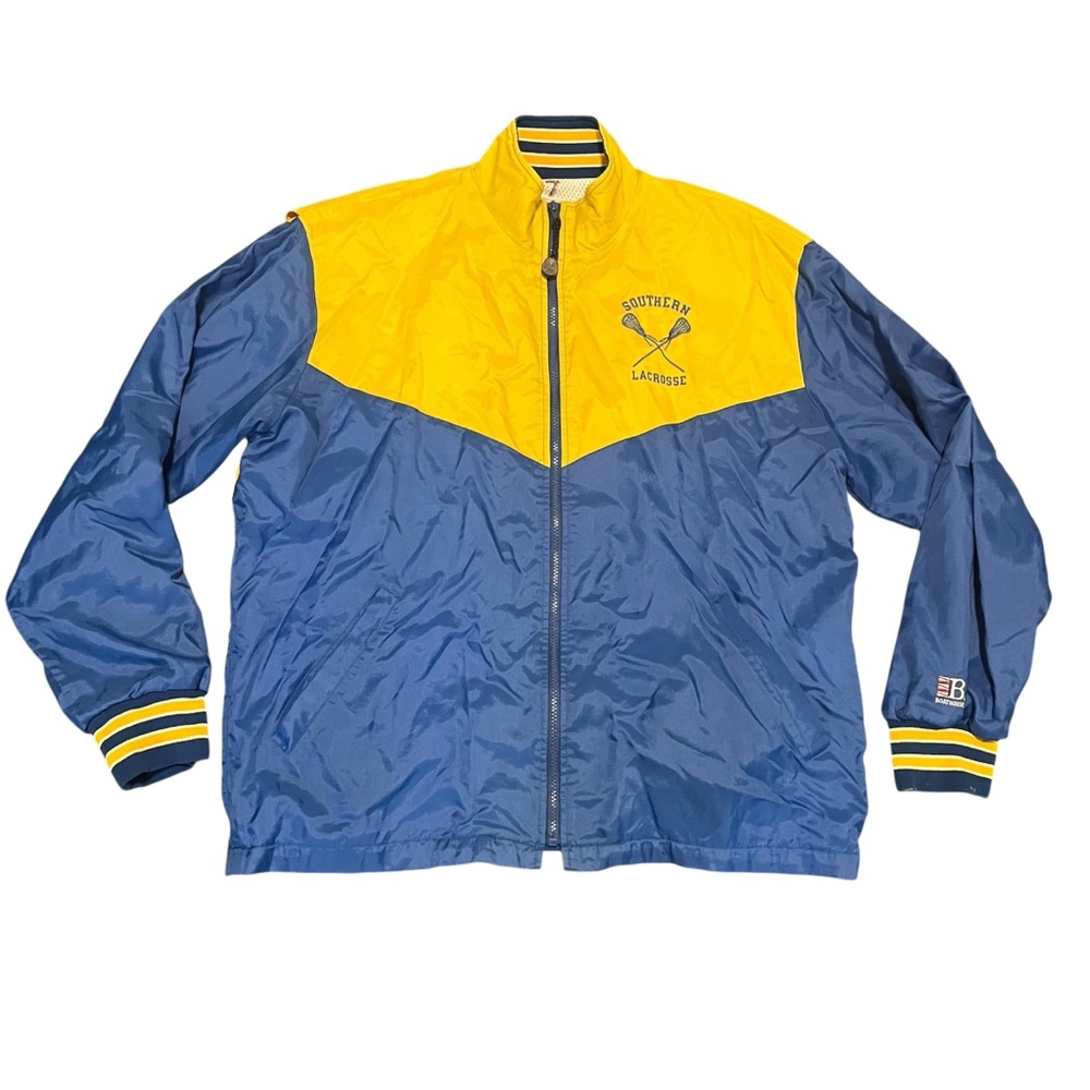 Vintage Boathouse Yellow/Blue Southern Lacrosse Vented Windbreaker Jacket- Large